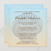 Seashell-tropisches Strand-Brautparty Einladung (Vorne/Hinten)