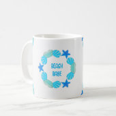 Seashell umkreist Strandbabe oder individuelle Nam Kaffeetasse (Vorderseite Links)