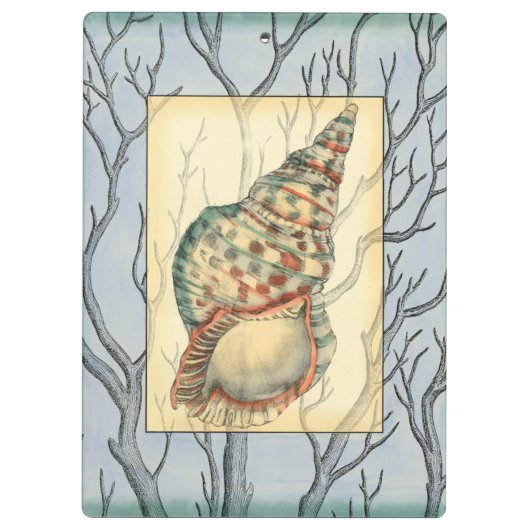 Seashell und Baumaste Klemmbrett (Rückseite)