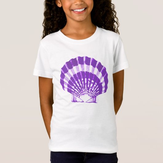 Seashell - Veilchen und Weiß T-Shirt (Vorderseite)