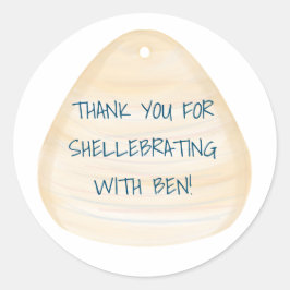 Seashell Vielen Dank, dass Sie Beach Theme Party S Runder Aufkleber