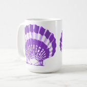 Seashell - violett und weiß kaffeetasse (Vorderseite Links)