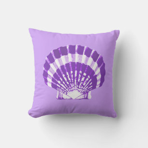 Seashell - violett und weiß kissen