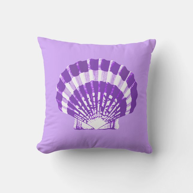 Seashell - violett und weiß kissen (Vorderseite)