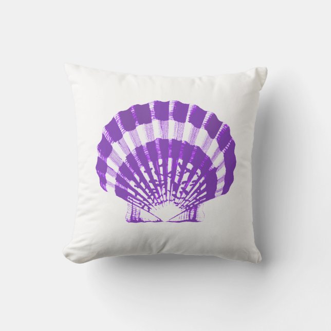 Seashell - violett und weiß kissen (Vorderseite)