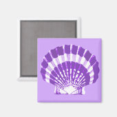 Seashell - violett und weiß magnet (Vorderseite/Rückseite)