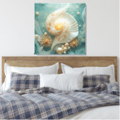 Seashell Wall Art – Coastal Beach Decor Leinwanddruck (Insitu (Schlafzimmer))