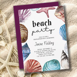Seashell Watercolor Abschluss Beach Party Einladung