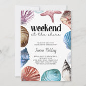 Seashell Watercolor Bachelorette Shopping Weekend Einladung (Vorderseite)
