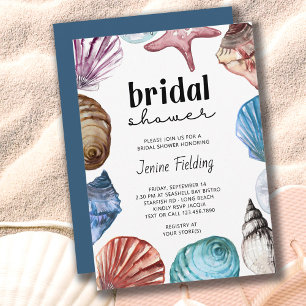 Seashell Watercolor Brautparty Einladung