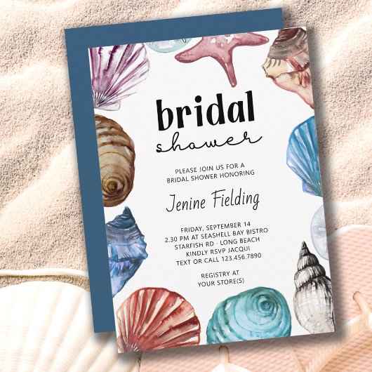 Seashell Watercolor Brautparty Einladung