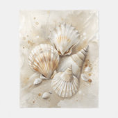 Seashell Watercolor Coastal Fleecedecke (Vorderseite)