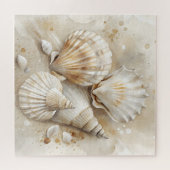 Seashell Watercolor Coastal Puzzle (Horizontal)