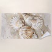 Seashell Watercolor Coastal Strandtuch (Vorderseite)