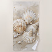 Seashell Watercolor Coastal Strandtuch (Vorderseite)