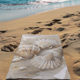 Seashell Watercolor Coastal Strandtuch