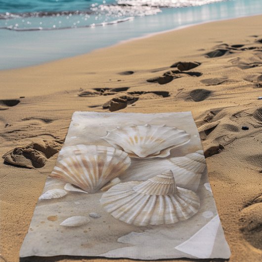 Seashell Watercolor Coastal Strandtuch