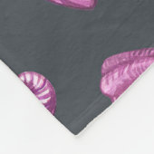 Seashell Watercolor: Dunkles blaues Muster Fleecedecke (Ecke)