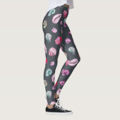 Seashell Watercolor: Dunkles blaues Muster Leggings (Rechts)