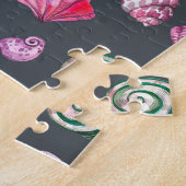 Seashell Watercolor: Dunkles blaues Muster Puzzle (Seite)