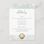 Seashell Watercolor Minimalist Beach Wedding Begleitkarte (Vorderseite)
