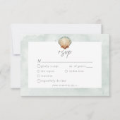 Seashell Watercolor Minimalist Beach Wedding RSVP Karte (Vorderseite)