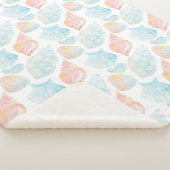 Seashell Watercolor Sherpa Blanket Sherpadecke (3/4)