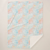 Seashell Watercolor Sherpa Blanket Sherpadecke (Vorderseite)