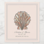 Seashell Watercolor Weinetikett (Einzelnes Label)