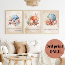 Seashell Watercolor Zitat (3 von 3 Wall Art)