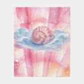 Seashell Wave Fleece Blanket – Coastal Ocean Art (Vorderseite)