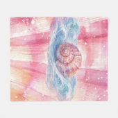 Seashell Wave Fleece Blanket – Coastal Ocean Art (Vorderseite (Horizontal))