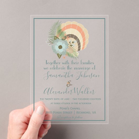 Seashell Wedding Acryleinladungen (Insitu (Handheld))