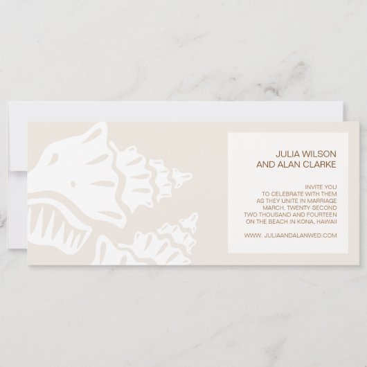 Seashell Wedding Einladungen Elegantes modernes De (Vorderseite)