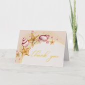 Seashell Wedding Gold Foil Dankeschön Karte (Vorderseite)