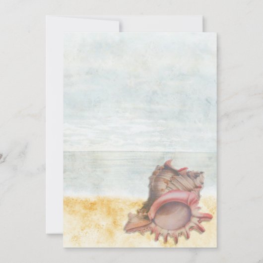 Seashell Wedding Probe Dinner Einladung (Rückseite)