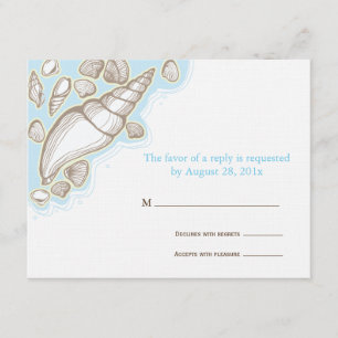Seashell Wedding Response Card RSVP Karte