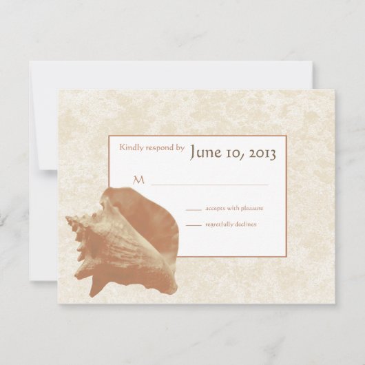 Seashell Wedding Response RSVP Karte (Vorderseite)