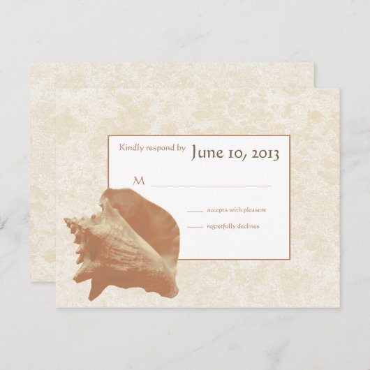 Seashell Wedding Response RSVP Karte (Vorne/Hinten)