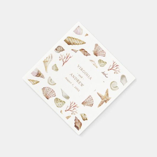 Seashell Wedding Serviette (Ecke)
