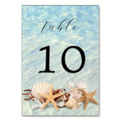 Seashell Wedding Tischnummer Tropical Ocean Beach (Rückseite)