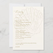 Seashell Wedding Welcome Letter Itinerary Card Einladung (Rückseite)