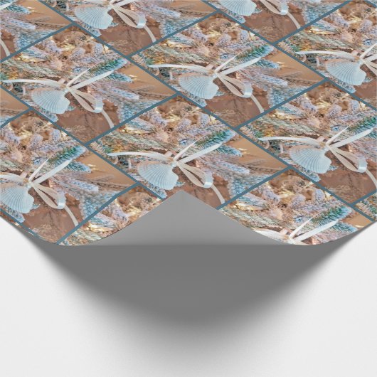 Seashell Weihnachtsschmuck Geschenkpapier (Ecke)