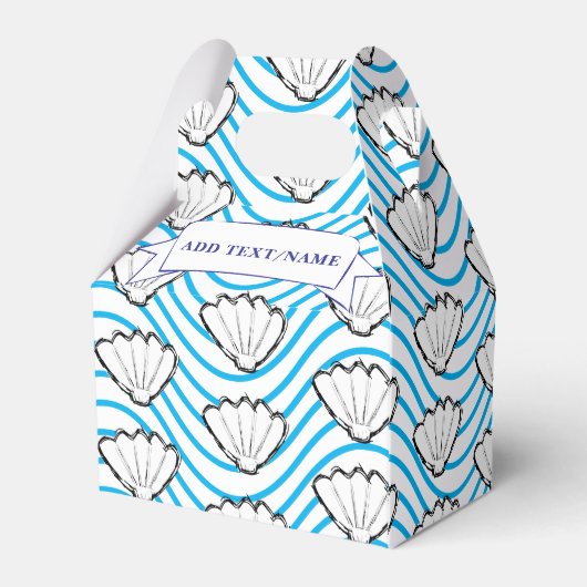Seashell Weiß und Blau Wave Muster kundenspezifisc Geschenkschachtel (Rückseite)