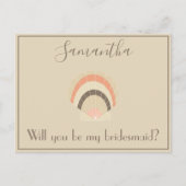 Seashell Werden Sie meine Brautjungfrau Postkarte (Vorderseite)