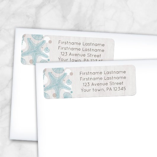 Seashell Whitewusell Wood Beach Address Labels