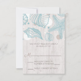 Seashell Whitewusell Wood Beach RSVP Cards
