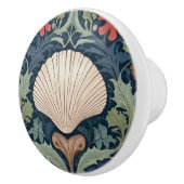 Seashell William Morris Stil Ozeanthemen Keramikknauf (Rechts)