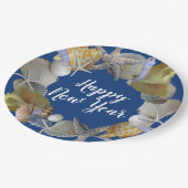 Seashell Wreath Beach Party New Year Pappteller (Schrägansicht)