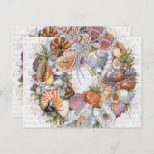 Seashell Wreath Card Postkarte (Vorne/Hinten)